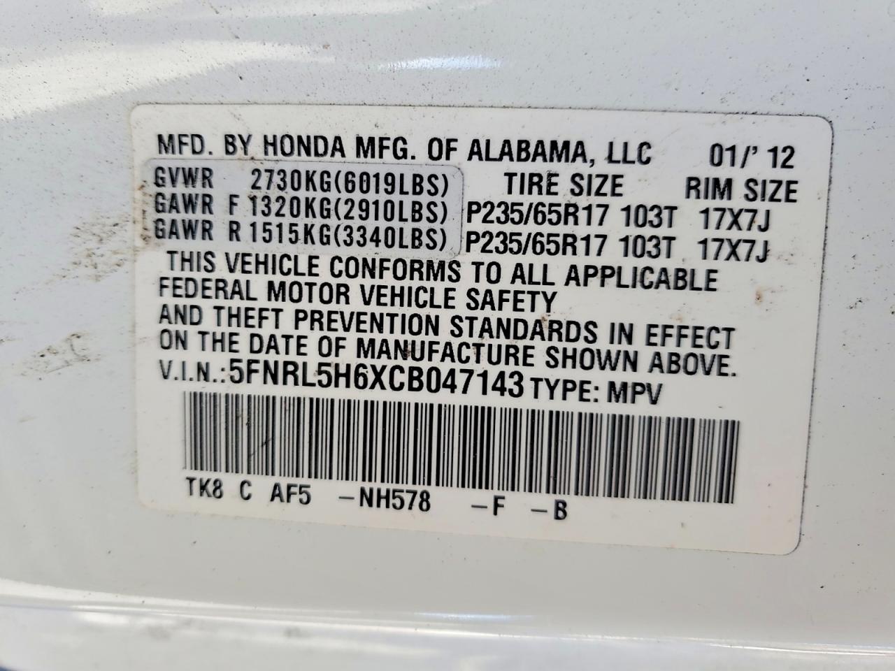 Honda Odyssey Exl