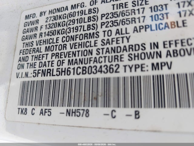 Honda Odyssey Ex-l