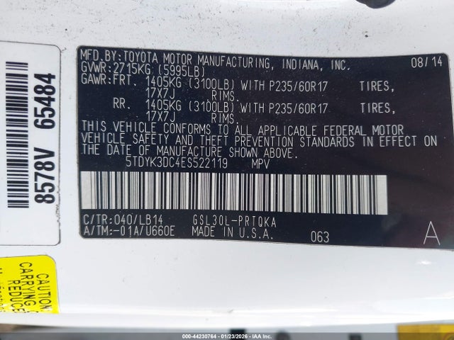 Toyota Sienna Xle V6 8 Passenger