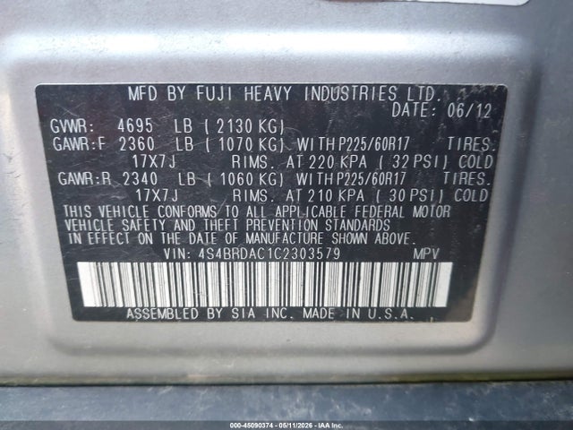 Subaru Outback 3.6r