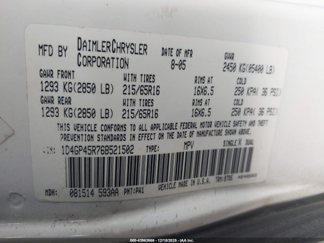 Dodge Caravan Sxt