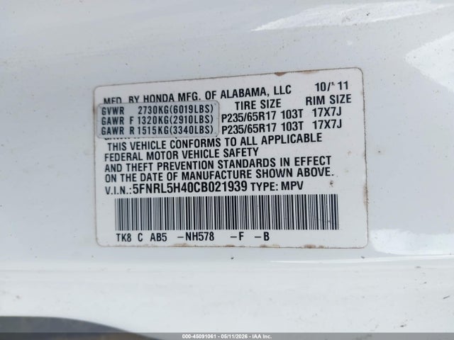 Honda Odyssey Ex