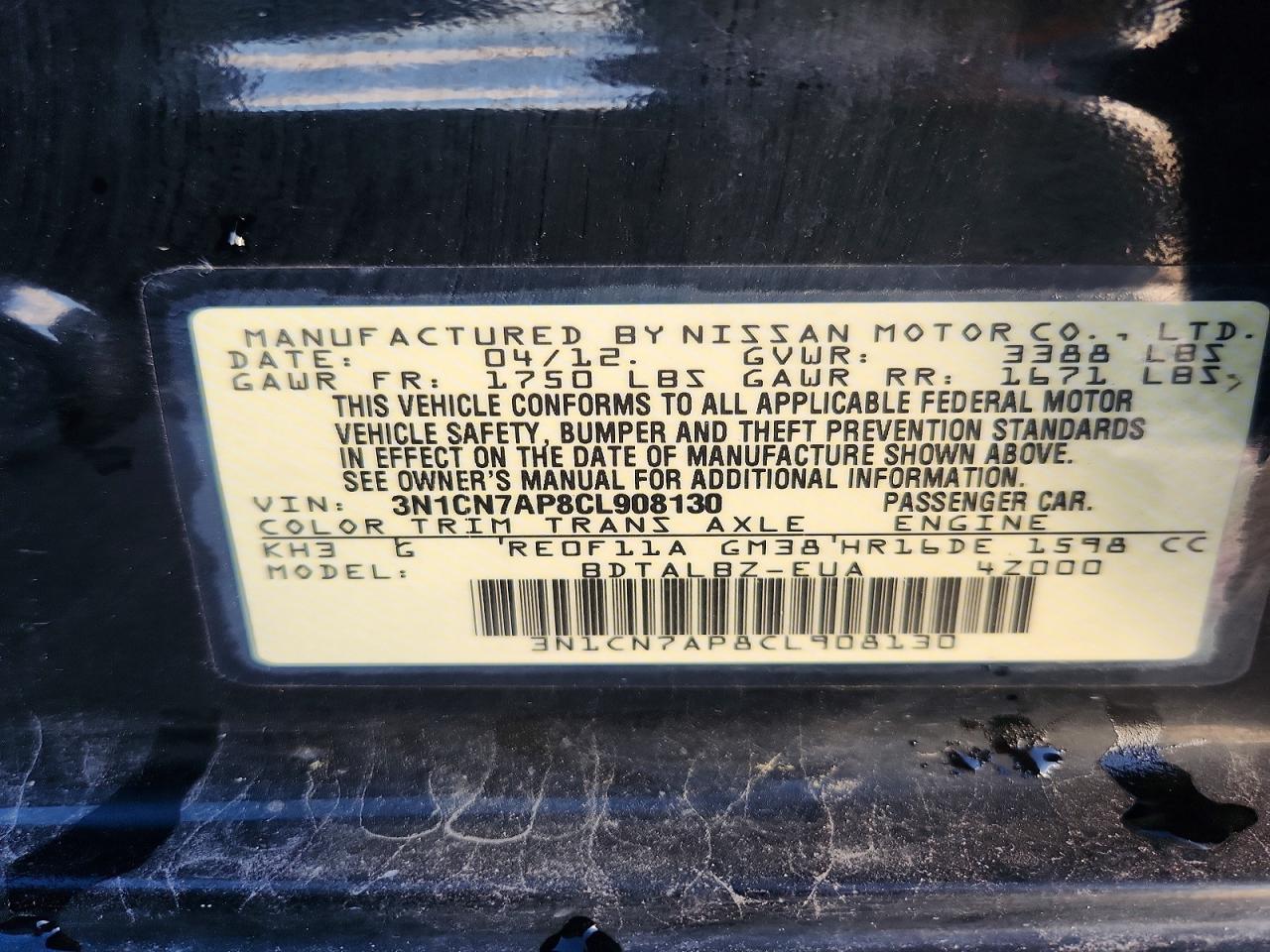 Nissan Versa 1.6 S