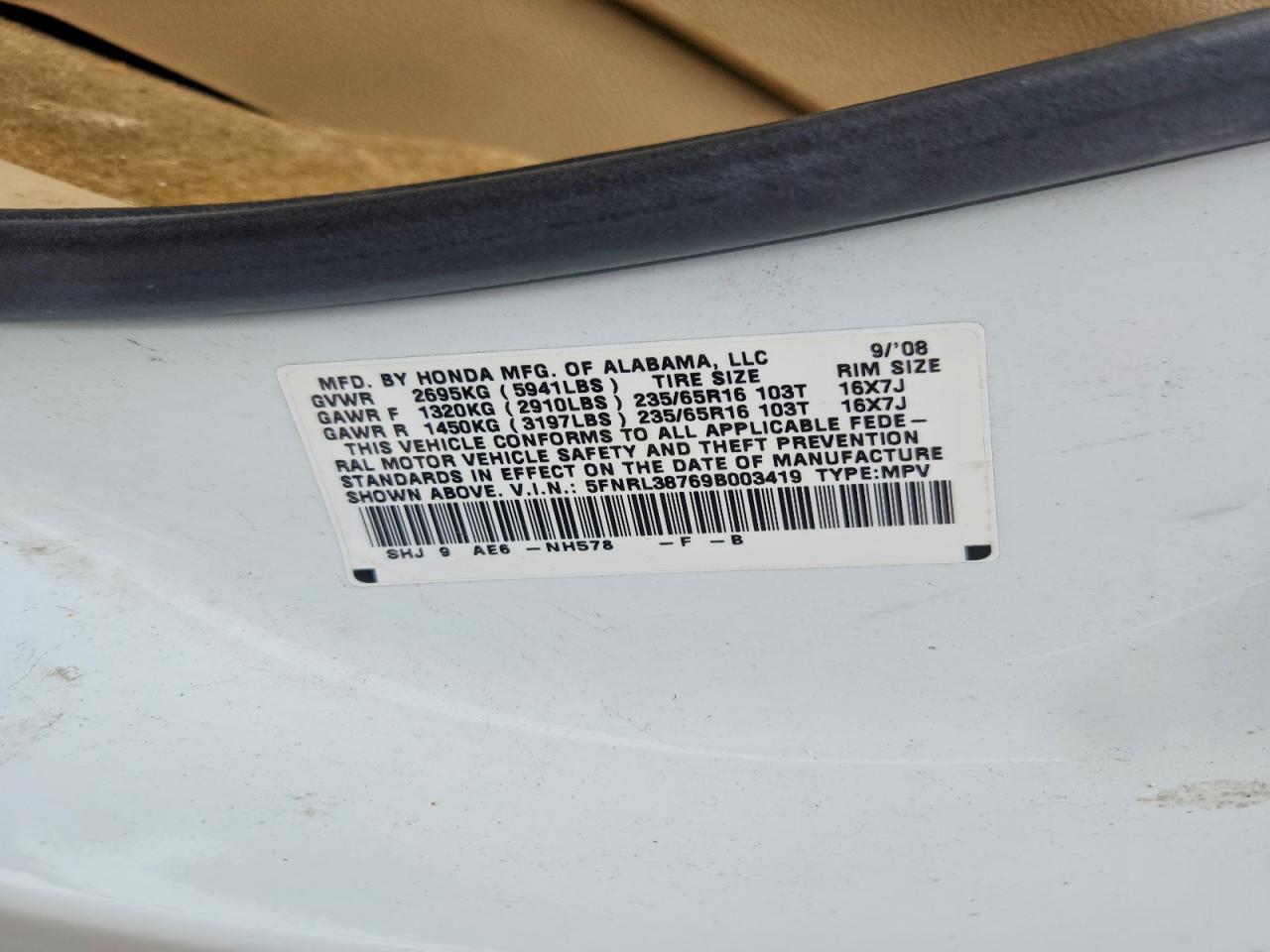Honda Odyssey Exl