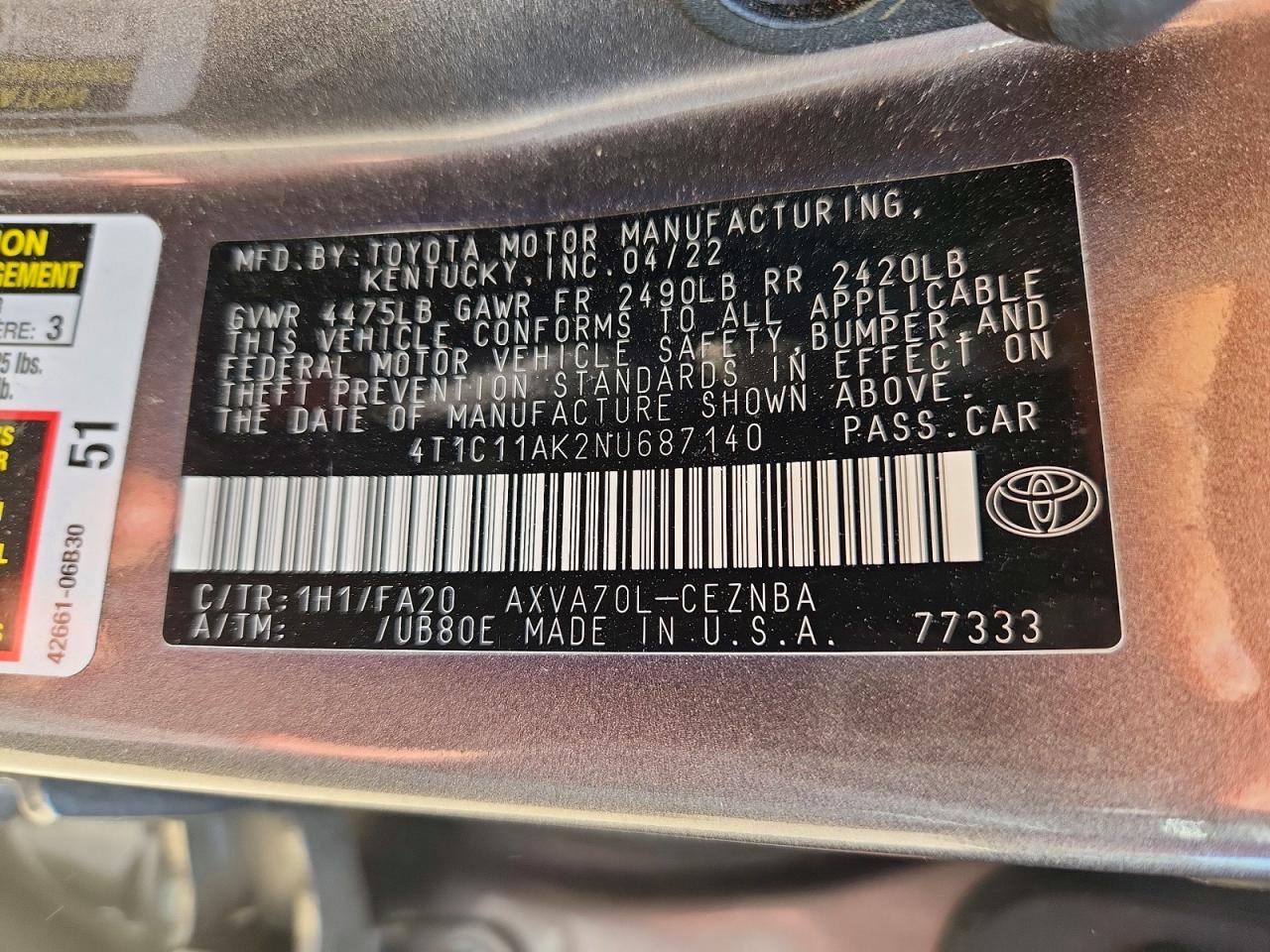 Toyota Camry Le