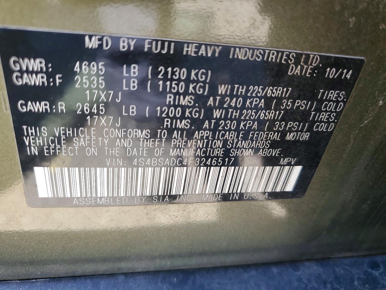 Subaru Outback 2.5i Premium