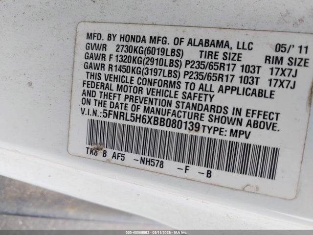 Honda Odyssey Ex-l