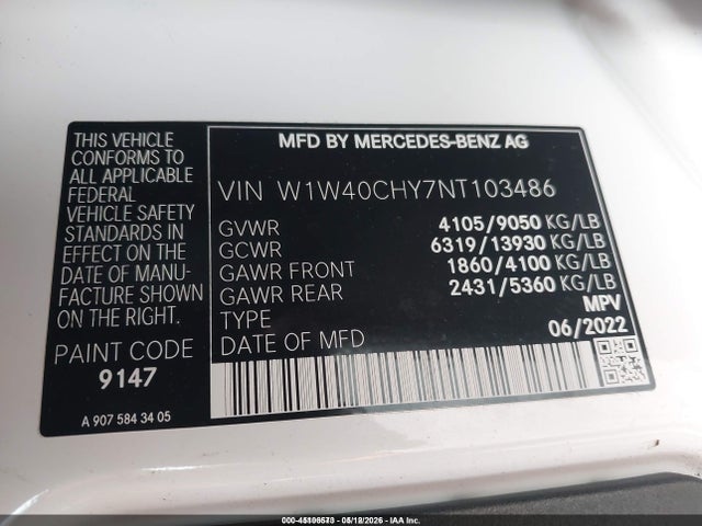 Mercedes-Benz Sprinter 2500 High Roof I4