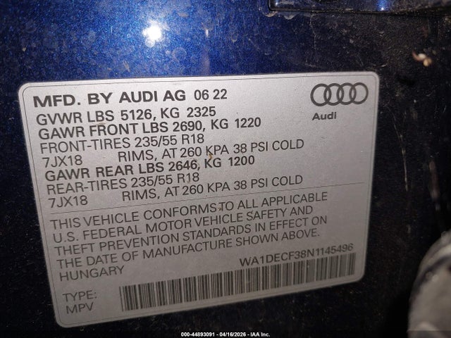 Audi Q3 Premium 45 Tfsi S Line Quattro Tiptronic