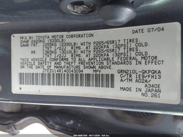 Toyota 4Runner Sr5 Sport V6