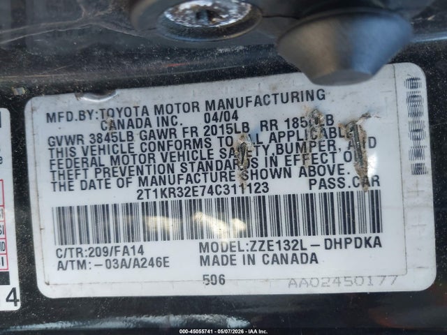 Toyota Matrix Standard