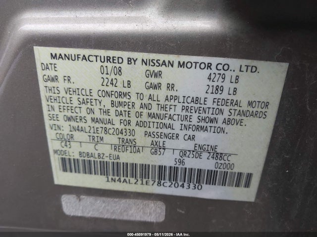 Nissan Altima 2.5 S