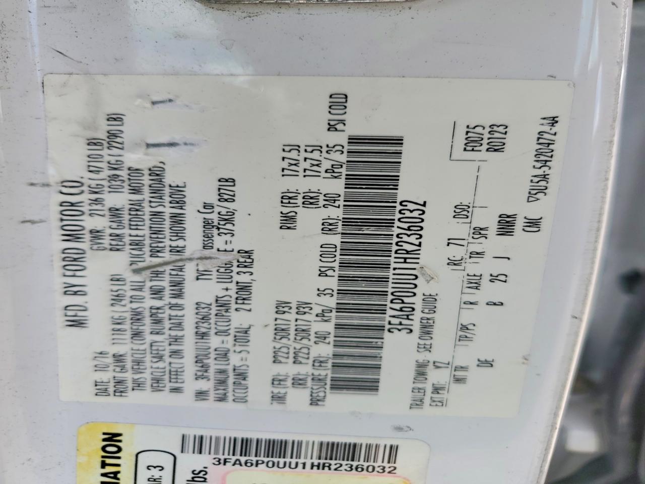 Ford Fusion S Hybrid