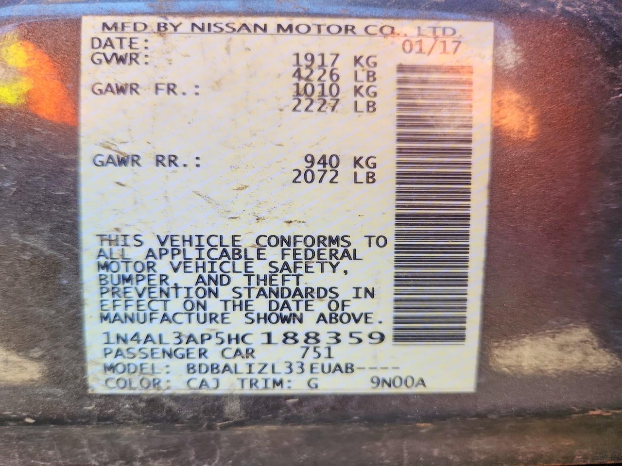 Nissan Altima 2.5 Sv
