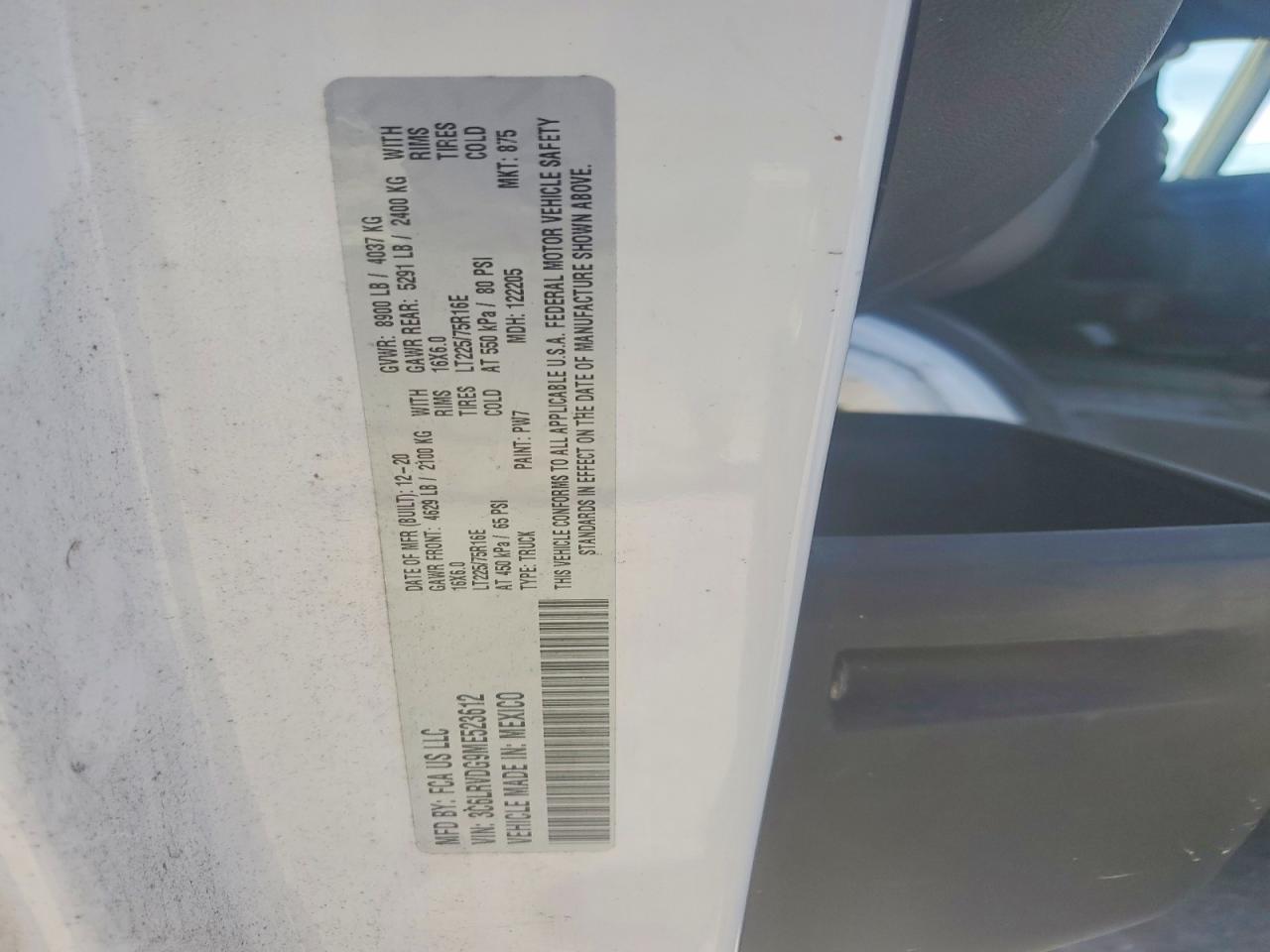 Ram Promaster 2500 High