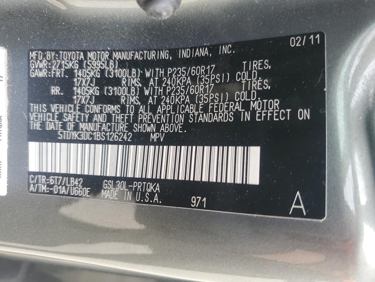 Toyota Sienna Xle