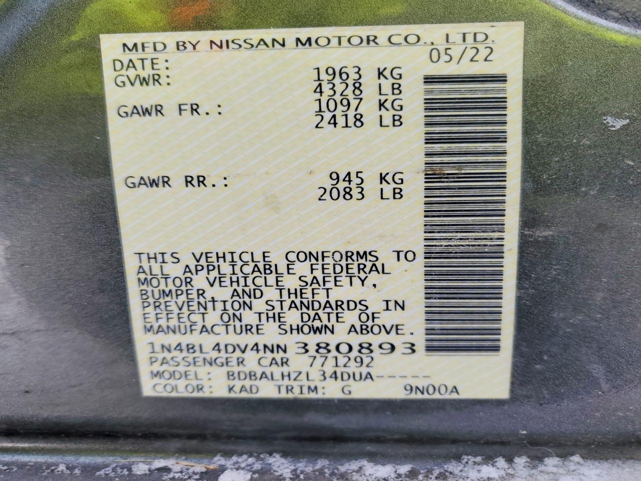 Nissan Altima Sv
