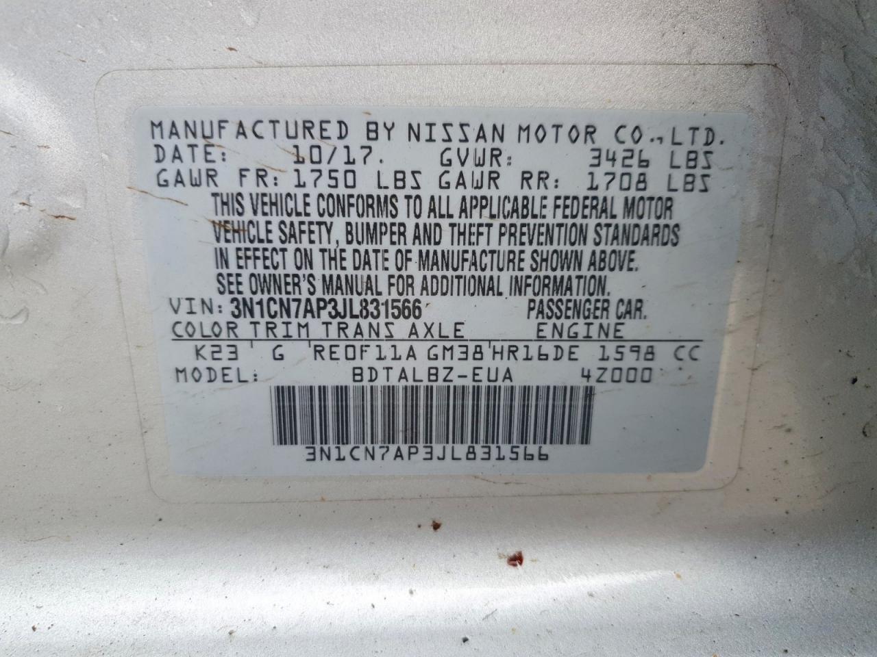 Nissan Versa Sv