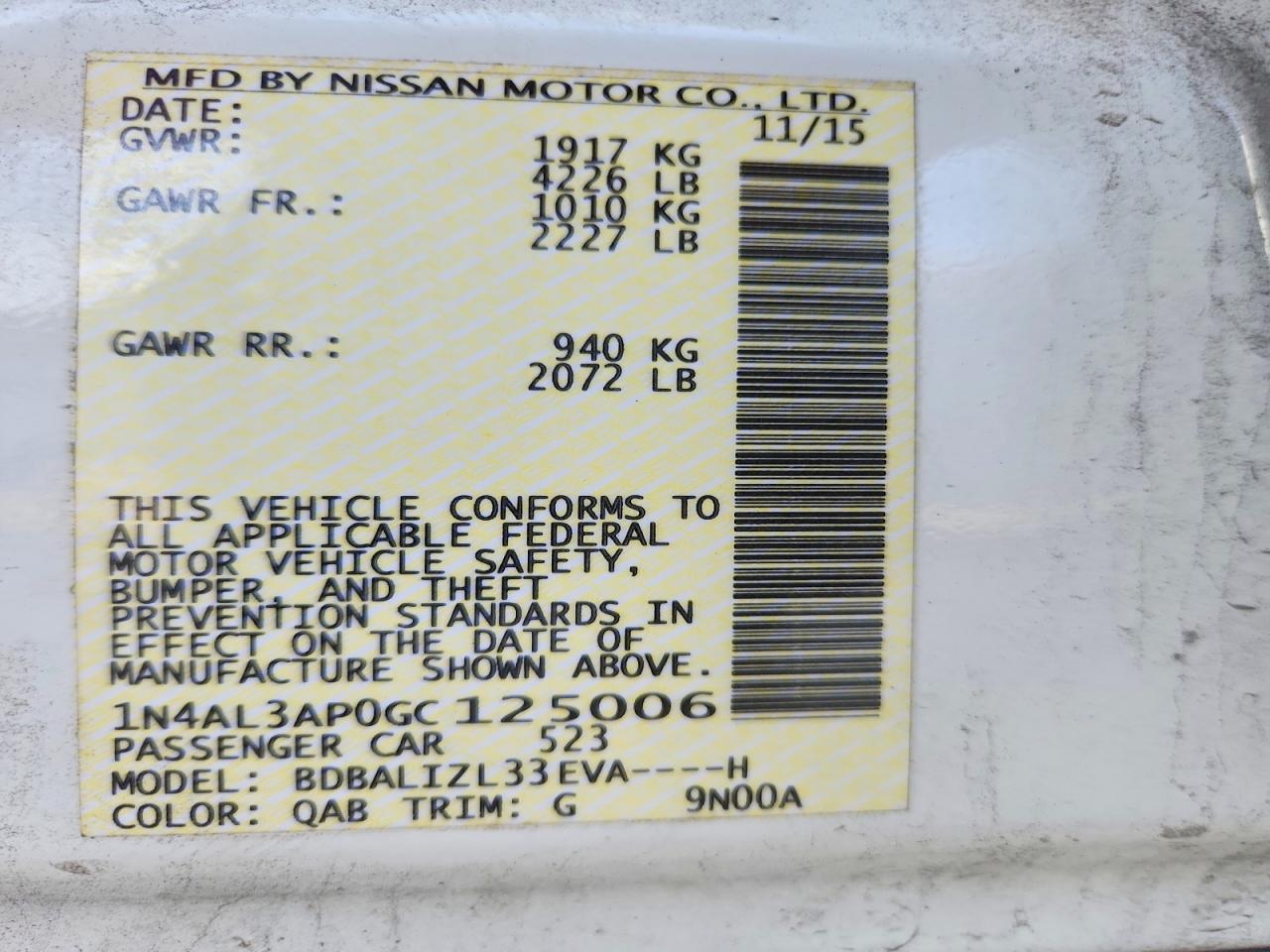 Nissan Altima 2.5 Sv