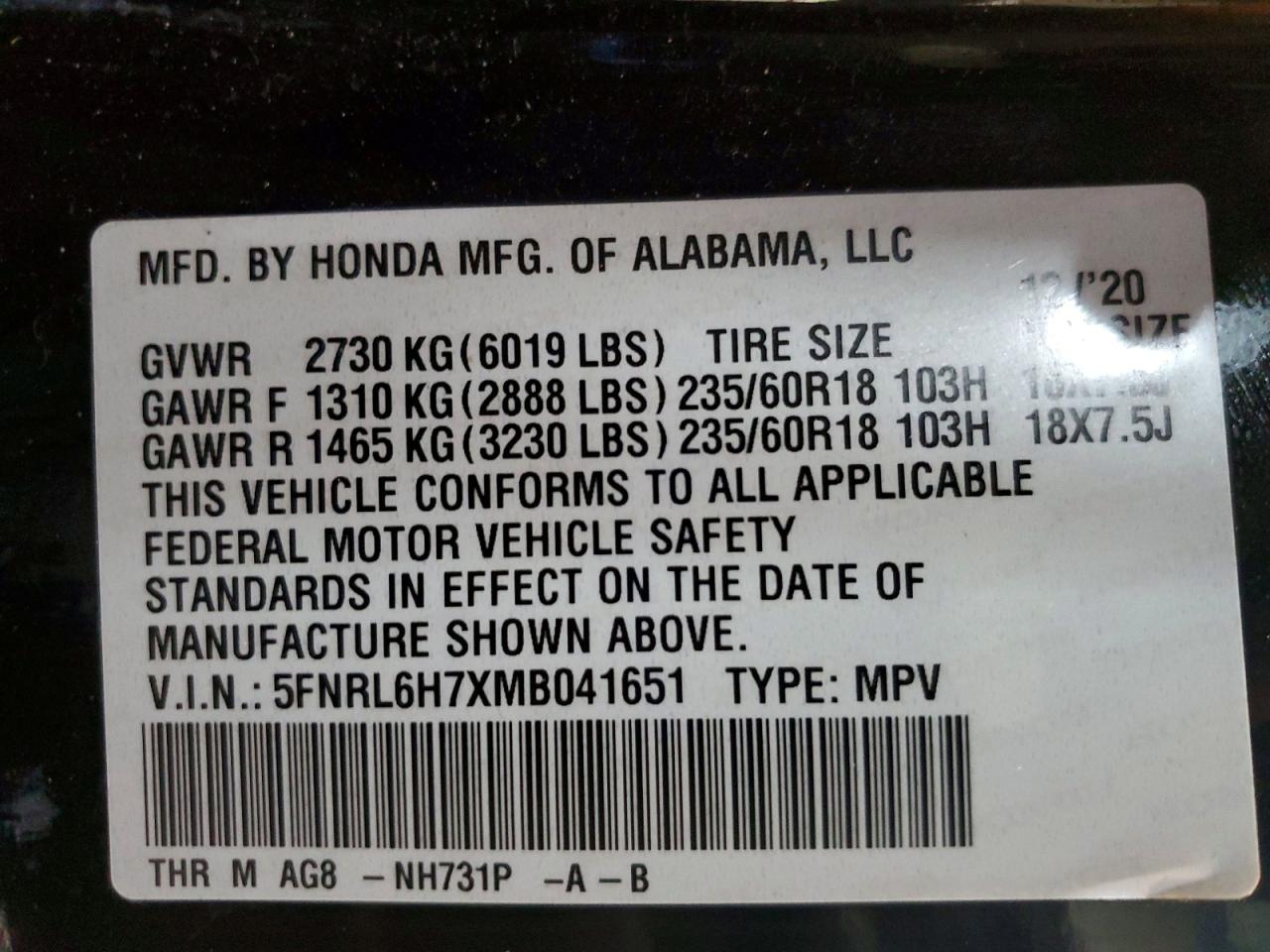 Honda Odyssey Exl
