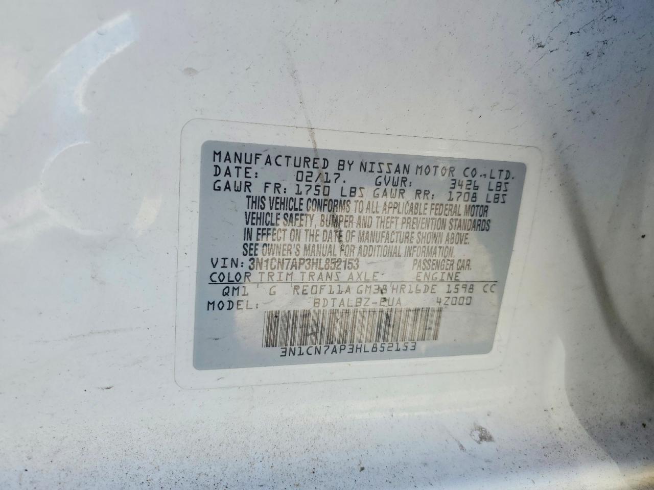 Nissan Versa 1.6 S