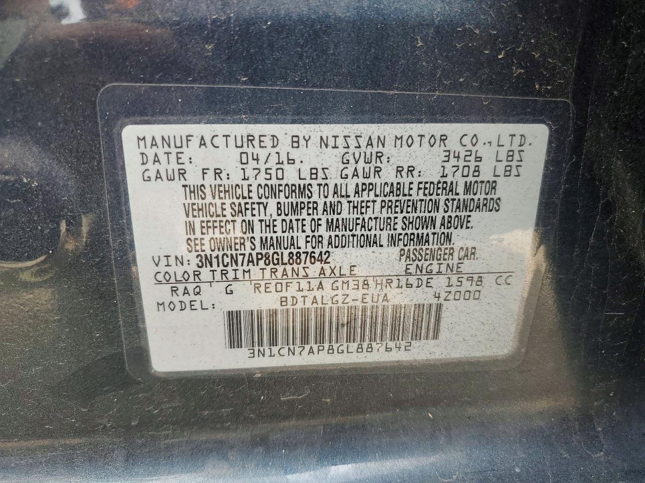 Nissan Versa 1.6 Sl