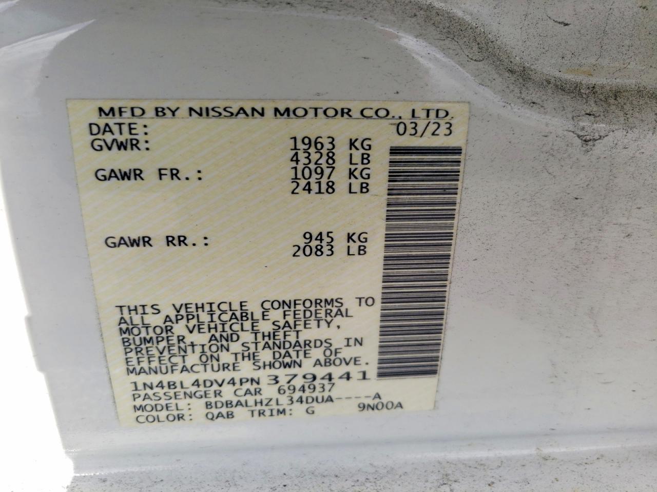 Nissan Altima 2.5 Sv