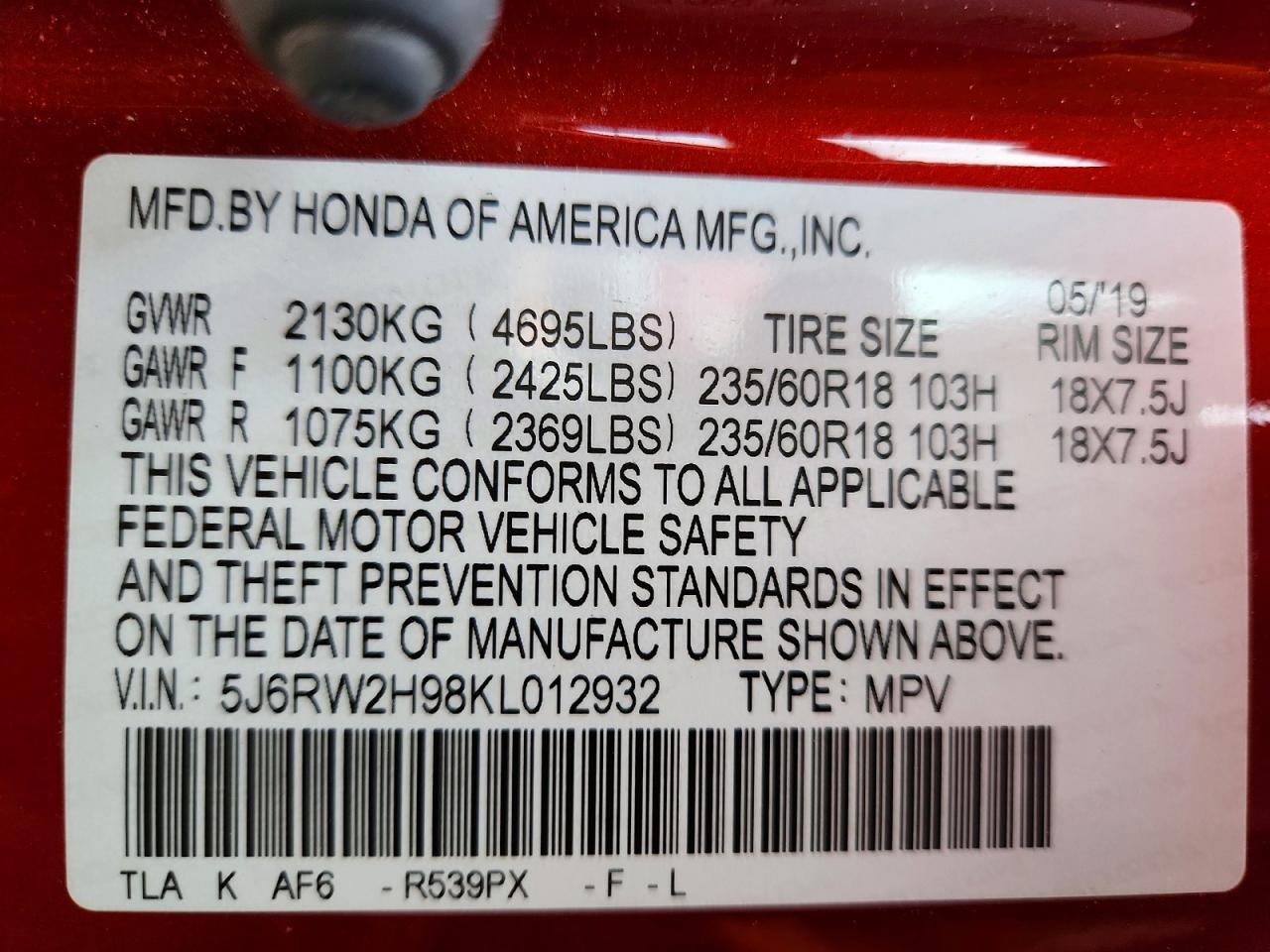 Honda Crv Touring