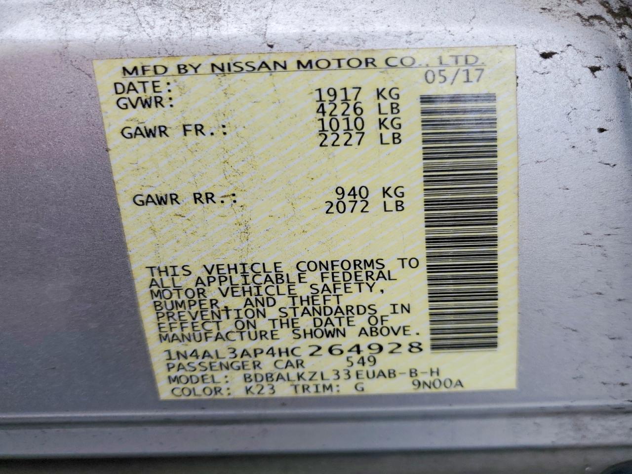 Nissan Altima 2.5 Sv