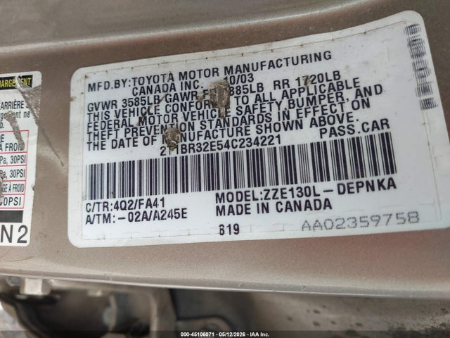 Toyota Corolla Le