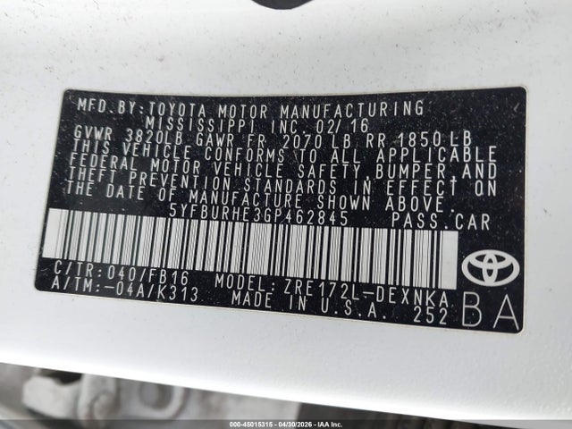 Toyota Corolla Le