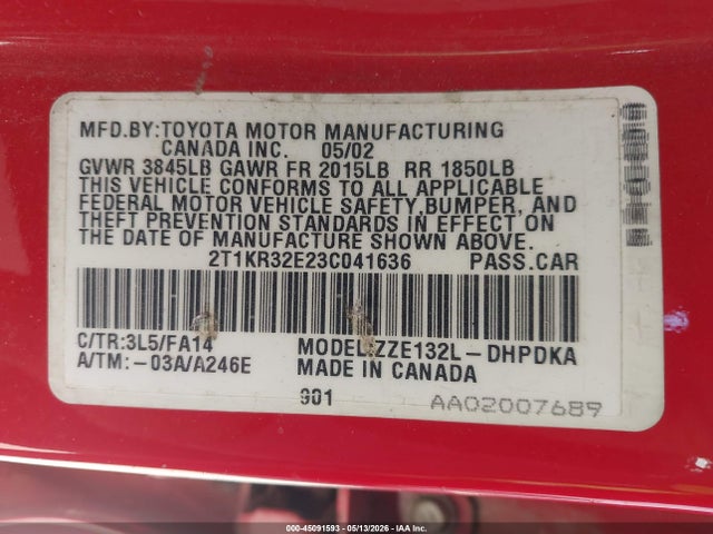 Toyota Matrix Standard