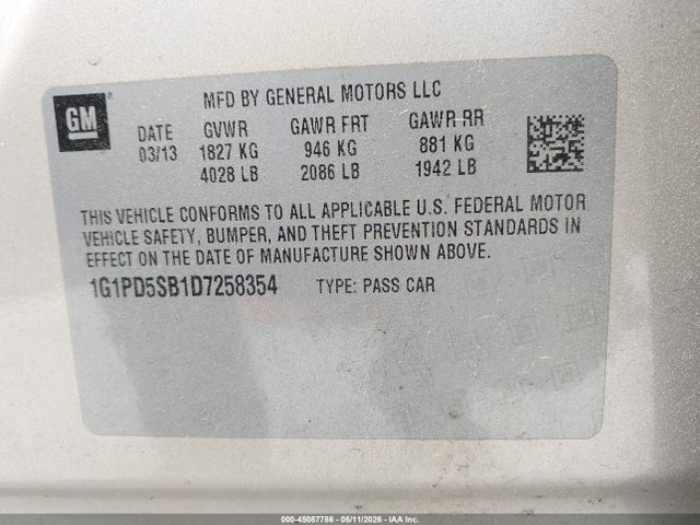 Chevrolet Cruze 1lt Manual