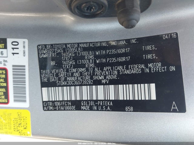 Toyota Sienna Le 8 Passenger