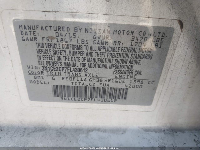 Nissan Versa S Plus