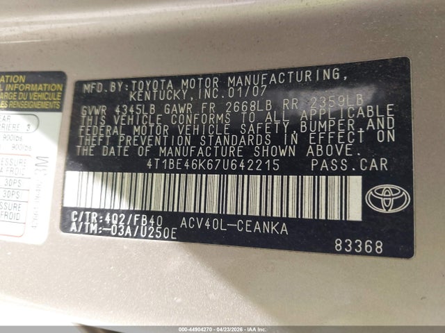 Toyota Camry Le