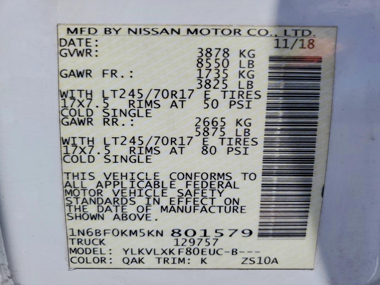 Nissan Nv 1500 Sv