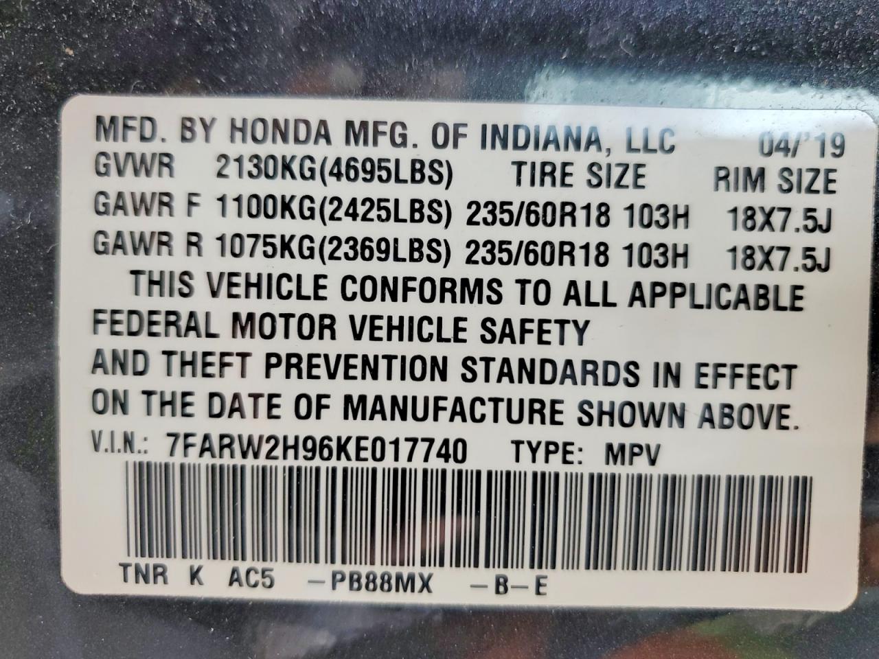 Honda Crv Touring
