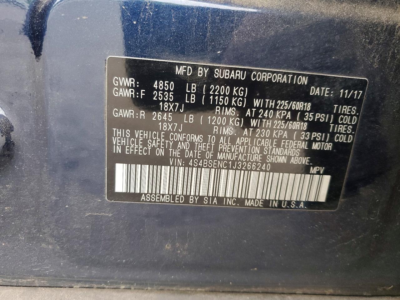 Subaru Outback 3.6r Limited