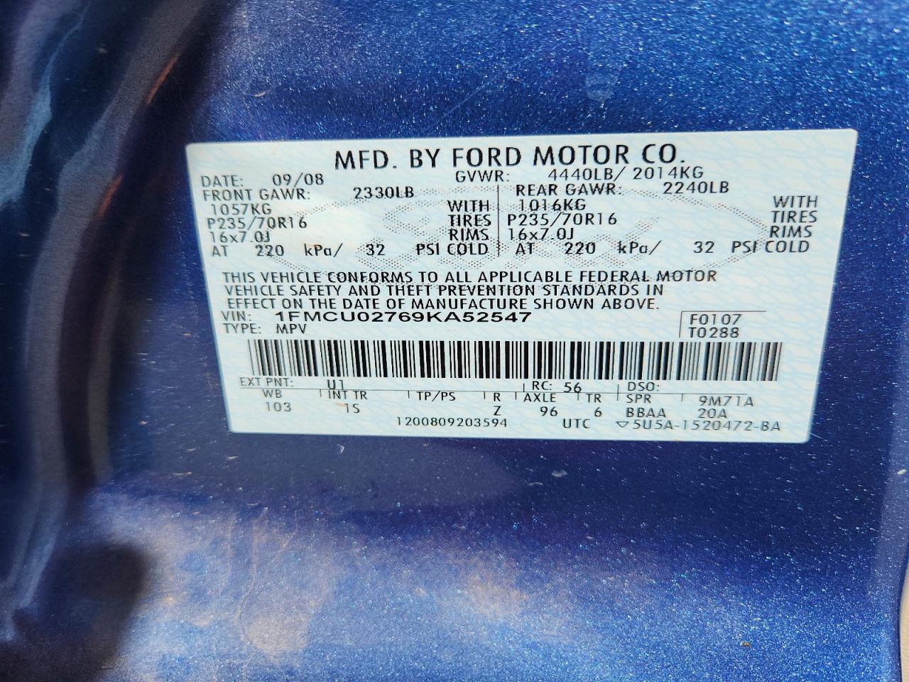 Ford Escape Xls