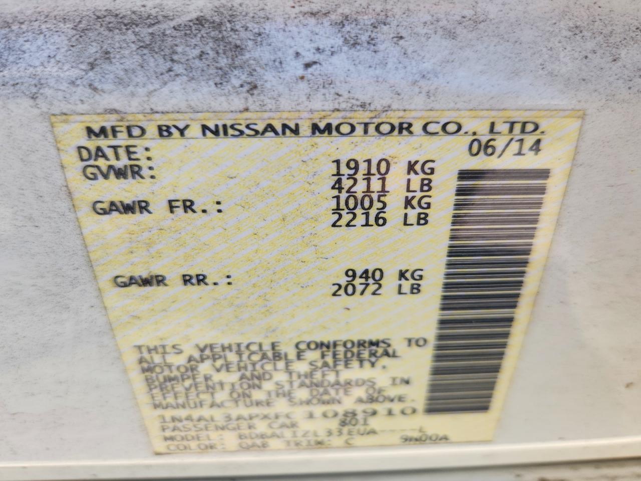 Nissan Altima 2.5 Sv