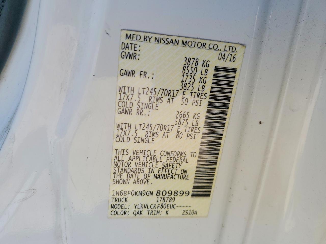 Nissan Nv 1500 S