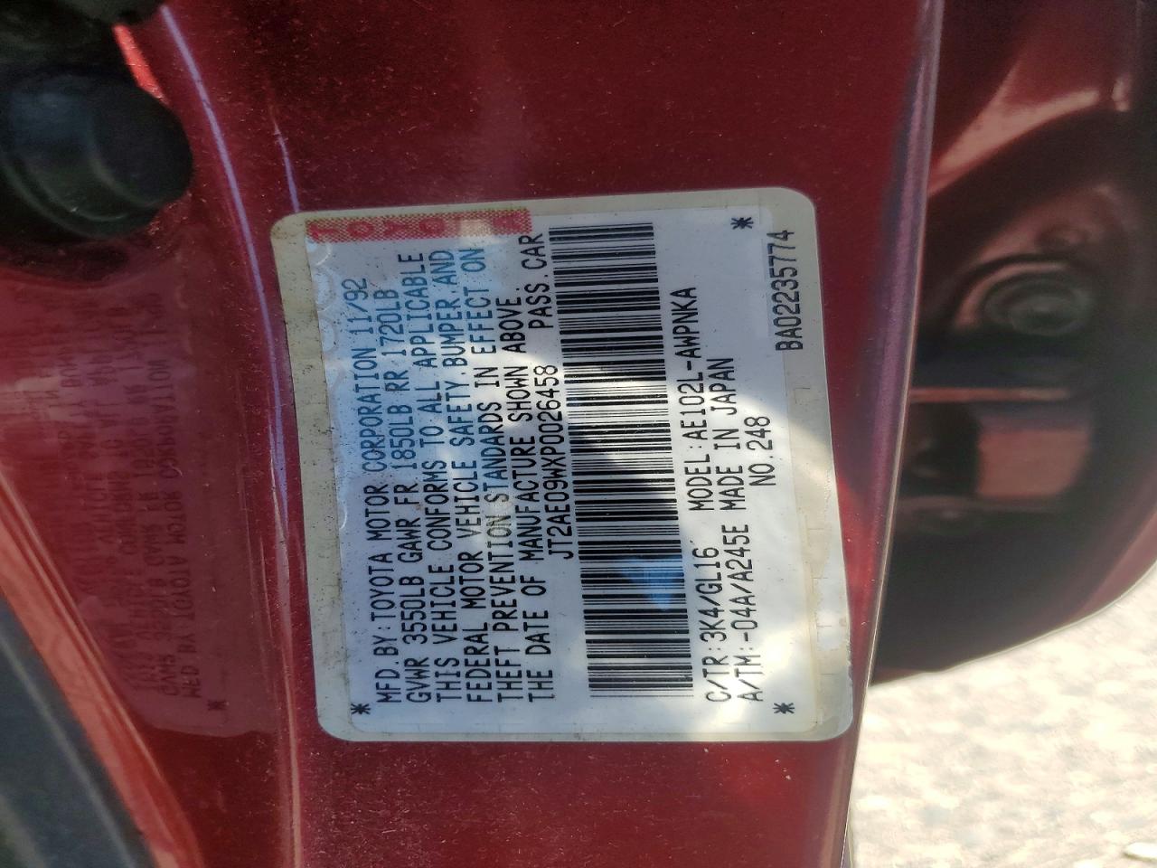 Toyota Corolla Dx
