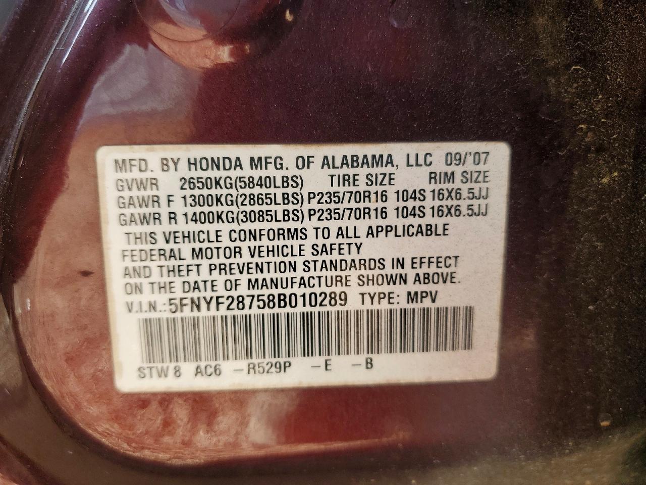 Honda Pilot Exl