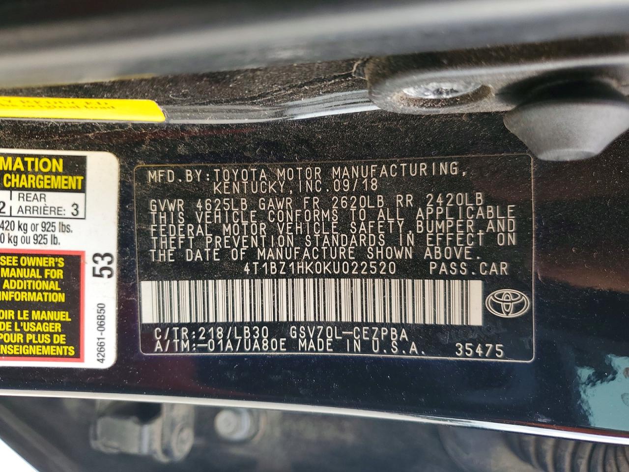 Toyota Camry Xse V6