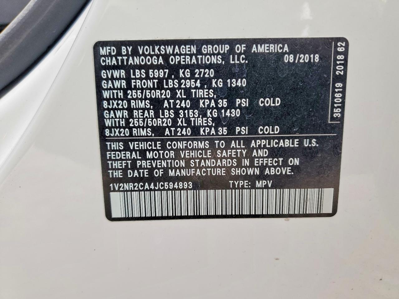 Volkswagen Atlas Sel Premium