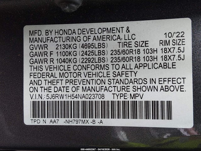 Honda CR-V 2wd Ex