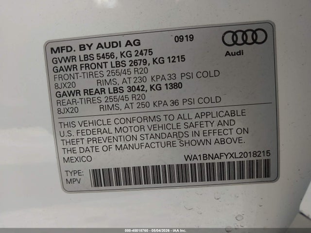 Audi Q5 Premium Plus 45 Tfsi Quattro S Tronic