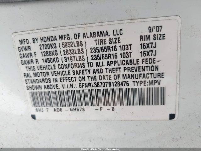 Honda Odyssey Ex-l