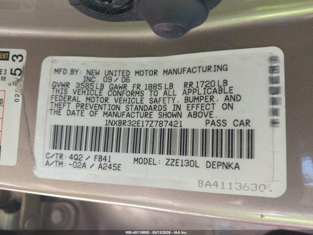 Toyota Corolla Le